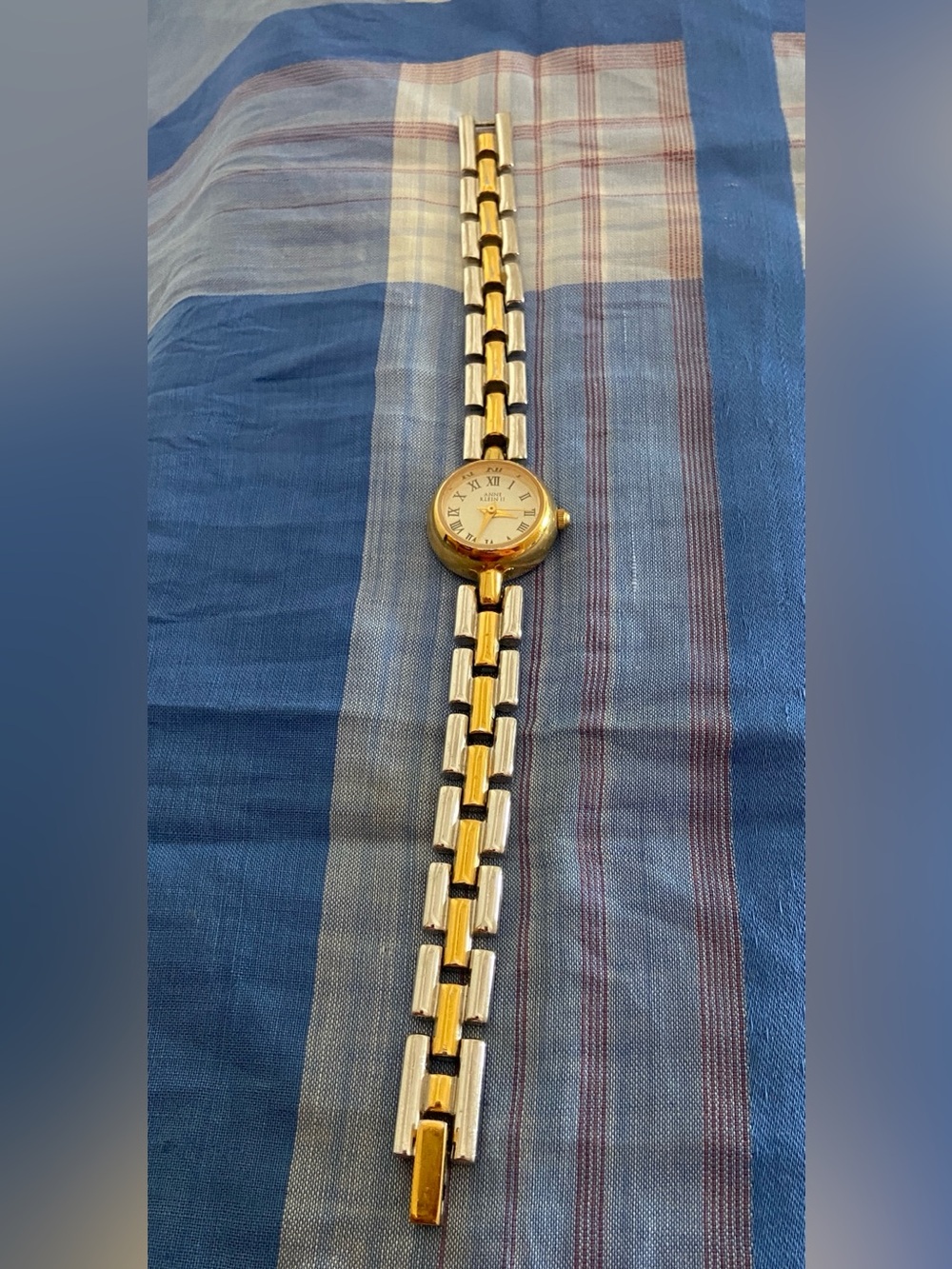 Anne Klein Two-Tone Gold and Silver Link Bracelet Watch
